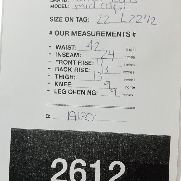 Silver Jeans Suki Mid Capri Womens Jeans Tag 22 Blue W42xL24 Stretch Denim - Picture 12 of 12